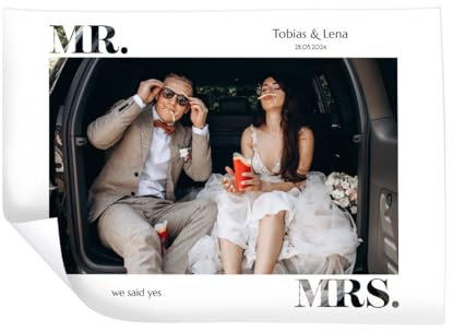 ORWO – Poster selbst gestalten | Poster 50 x 70 cm drucken mit eigenem Bild | gestochen scharfes, mattes Digitaldruckfoto | Fotogeschenk | Foto als Poster (Mr. & Mrs., 50 x 70 (quer))
