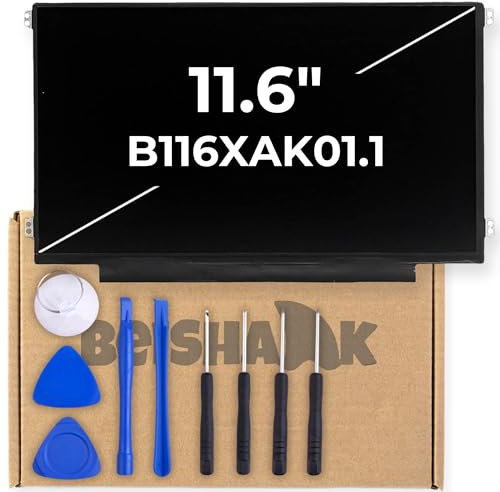 BEISHARK 11.6” B116XAK01.1 - Glossy LCD Screen Replacement for HP Chromebook 11 G5-EE, HP Chromebook 11 G6-EE, Asus Chromebook Flip C213N - Laptop LED Display NO-Touch, EDP 40 Pins - with Tool Kit