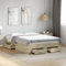 Faroom Bett mit Stauraum 140x190 cm Einzelbett mit Schubkästen Holzbett Stauraumbett Kinderbett Jugendzimmer Kojenbett Jugendbett mit Lattenrost Sonoma-Eiche