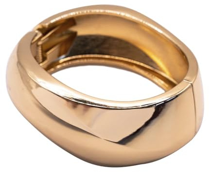 MAJALE Breites Armband aus Gold und Silber, gebogenes Design, inspiriert von Gaudí – Federverschluss – Schmuck für Damen, Einheitsgröße, Messing