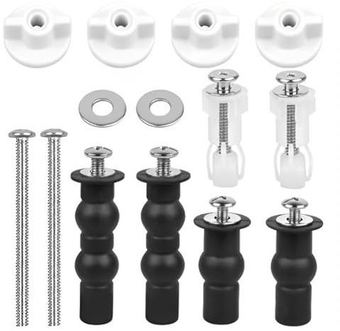Eabdice 14 Piezas Tornillos de Expansión Tapa WC, Inodoros Asiento Tornillos Accesorios, Fijación Para Tapa de Inodoro Accesorios Bisagras Tapa WC de Asiento Fijaciones