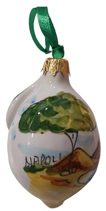 Palline di natale in ceramica fatte a mano-Napoli,limoni (Linone Napoli)