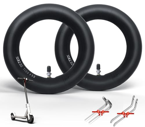 OUXI E-Scooter Reifen 10x2,50 Ersatzschlauch+Reifen 10 Zoll E Scooter Verdickter Schlauch60/70-6.5 Ersatzschlauch für Nine-bot MAX G30 G30P G30LP/Kugoo M4 M4Pro/Soflow So4 Pro1 (2 Inneres)