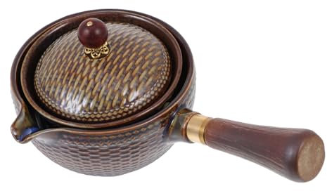 Cabilock 1stk Teezubereiter Teekocher Tee-Eier Für Losen Tee Wasserkocher Für Den Herd Teekessel Für Den Herd Teegeschirr Filtern Loseblatt-teemaschine Mini-wasserkocher Brown Holz