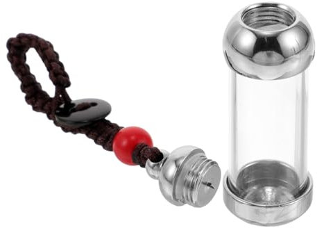 CALLARON Pendentif Bouteille en Verre pour Parfum - Petits Bocaux En Verre Avec Capuchon, Porte-Clés Pendentif Petites Bouteilles, En Verre Porte-Clés Pour Bouteilles En Verre Souvenir