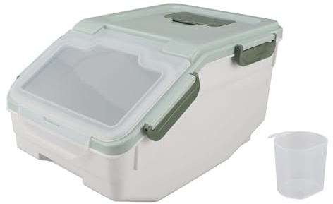 Airtight Rice Storage Container 10kg Food Flour Bins with Lids Cup Kitchen Extra Large Grain Storage (10kg / 22lb)