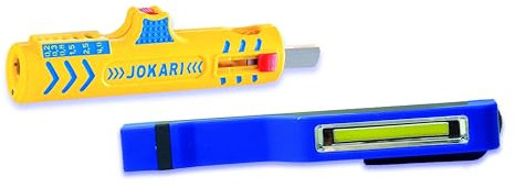 Jokari 490319 Secura No. 15 Kit d'artisans avec lampe de poche LED, robuste et polyvalent, pour câble rond