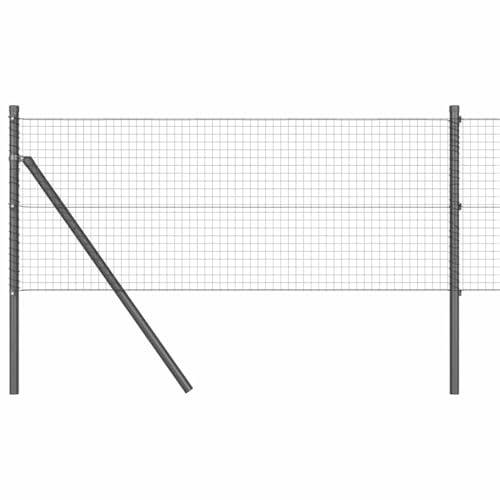 vidaXL Fence Posts Set of 2 Grey Metal, PVC Coated Wire