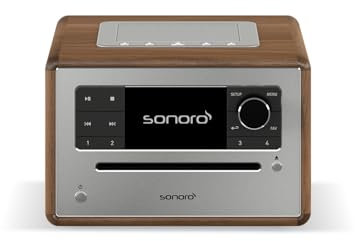 sonoro Elite radio Internet con lettore CD (FM, DAB Plus, Podcasts, Spotify, Amazon Music, Deezer), noce