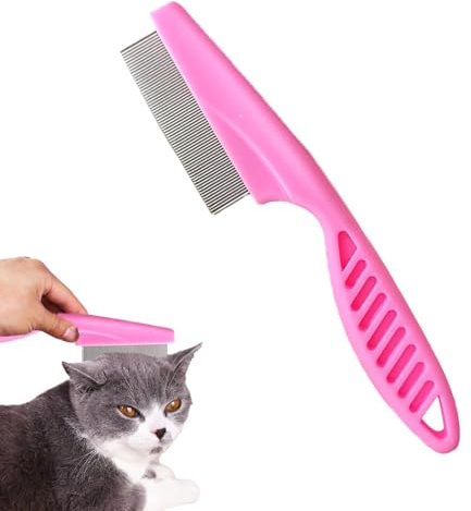 Flohkamm für Hunde | Mit rutschfestem Griff Hundebürste für Floh