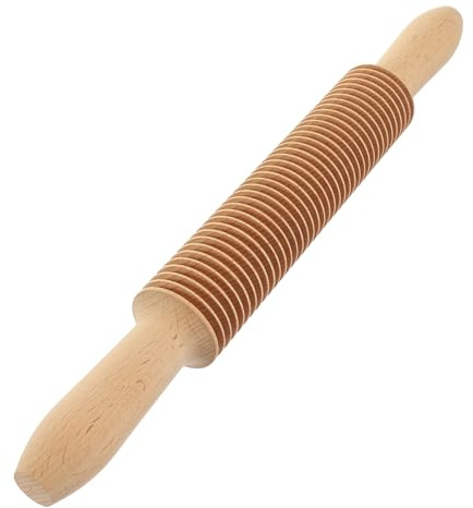 DECOMELODY Mattarello Spessori in Legno per Pasta Fatta in Casa e Pizza, Tagliapasta per Spaghetti, Impugnatura Comoda e Finitura Liscia
