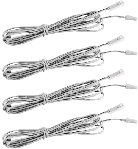 4 Stück LED Verlängerungskabel 2m Weiße Kabel für Schrankbeleuchtung Aufbauleuchte Küchenleuchte LED Kabel Anschlusskabel
