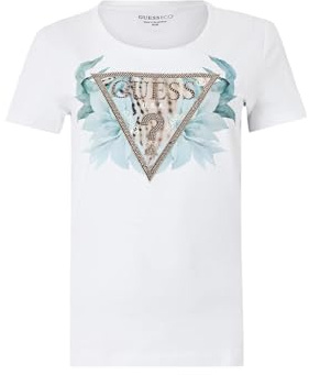 GUESS T-Shirt Jeans Flower g011 Pure White