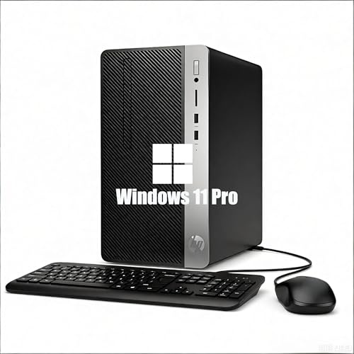HP EliteDesk 800 G3 Mini Tower Desktop Computer PC, Intel Core i5-7600, 8GB RAM, 256GB SSD, WiFi, Bluetooth, US QWERTY Tastatur, Windows 11 Pro (Generalüberholt)