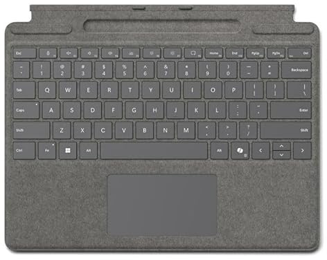 Microsoft Surface Pro Keyboard for Business - Tastatur - mit Trackpad, Beschleunigungsmesser, Surface Slim Pen 2 Ablage- und Ladeschale - QWERTY - Englisch - Platin