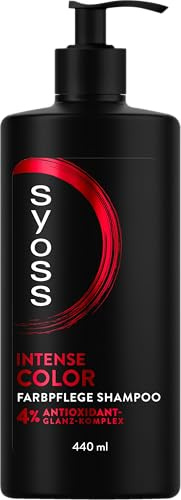 Syoss Shampoo Intense Color (440 ml), Farbpflege-Haarshampoo | Farbpflege Shampoo mit 4 % Antioxidant-Glanz-Komplex für colorierte und gesträhnte Haare, gibt bis zu 12 Wochen Farbschutz