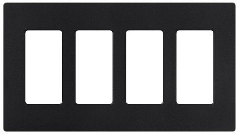 Lutron Claro 4 Gang Decorator/Rocker Wallplate, Satin, Midnight (1-Pack) | SC-4-MN