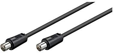 Goobay 68150 Cavetto Coassiale Antenna Coax 9.5 mm (<70 dB), Schermatura Doppia, Nero, 5m Lunghezza del Cavo
