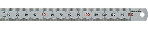 Hultafors Stahlmaßstab ((Halb-) Milimeterteilung, Länge 1 Meter, aus gehärtetem rostfreien Stahl, Matt verchromte Oberfläche) 483171