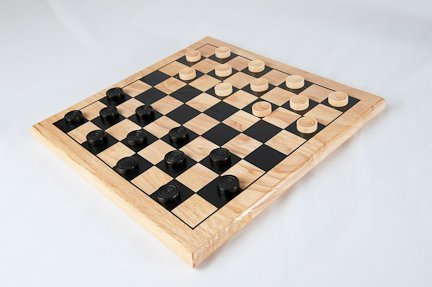 Traditional Wooden Draughts Game (8 x 8 square board)