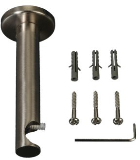 Liedeco Träger für Gardinenstangen 12 cm einläufig, ø 20 mm | 1 Stück | Edelstahl-Optik