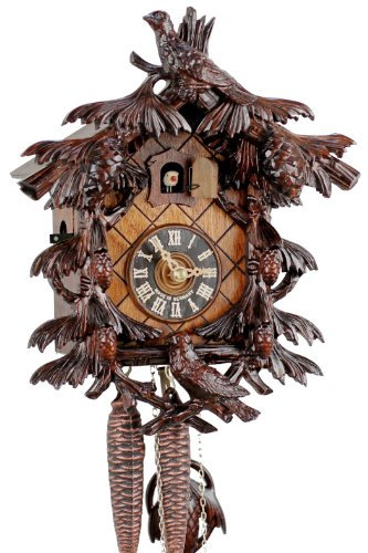 Kuckucksuhr Original Schwarzwälder Kuckuckuhr Echtholz mechanisches 1-Tag Laufwerk NEU VDS Zertifikat Hönes -Kuckuck 30cm- 1241/2NU