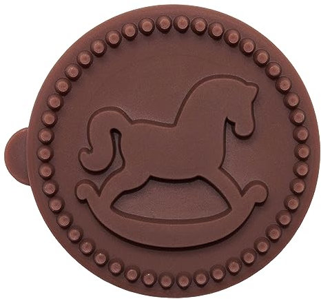 Birkmann 1010730510 Mini Plätzchen-Stempel Schaukelpferd Durchmesser 5 cm, Kunststoff, Grau, 5 x 3 x 2 cm