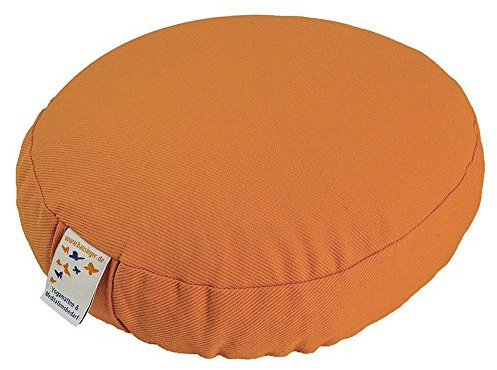Bausinger Meditationskissen Reise-Roshi, 24 x 8 cm, Füllung Buchweizenspreu, Bezug 100% Bio-Baumwolle, orange