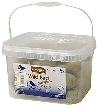 Garden Mile 50 x Fett Rindernierenfett Kugeln Für Alle Garten Vogel Zubringer High Energy Vogel Futter (KEIN NETZ) Wiederverschließbare Dose