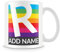 Initial Mugs - Personalised Cup with Your Choice of Letter and Name - Rainbow