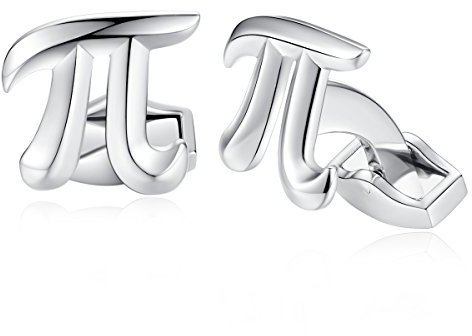 HONEY BEAR Herren π Physik Symbol Mathematik Manschettenknöpfe Cufflinks Edelstahl Manschettenknopf, Silber,MEHRWEG