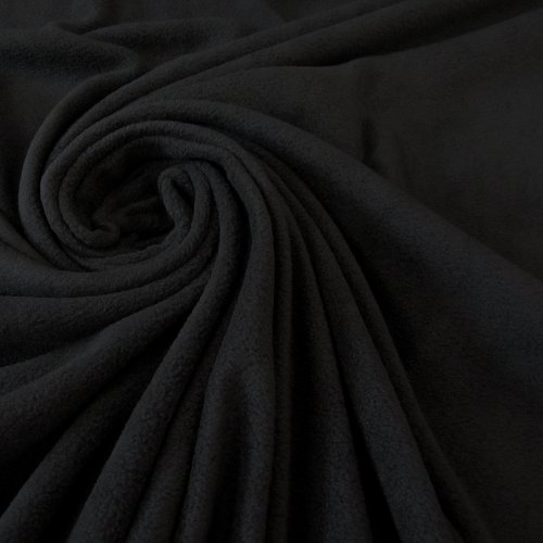 Stoff Meterware Fleece Polar - Fleece weich kuschelig schwarz Kleiderstoff Preis pro Meter