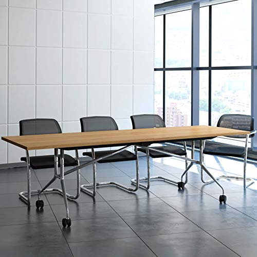 Weber Büro Falttisch Klapptisch 2.400 x 1.000 mm Libro Eiche Konferenztisch klappbar rollbar auf Rollen mobil