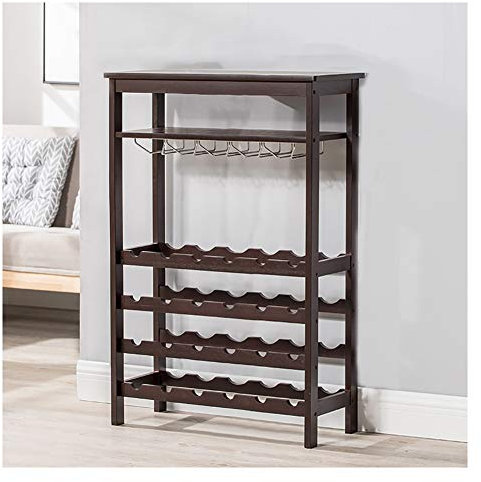 Range Bouteille Cave à Vin Casier À Vin en Bois, Casier À Bouteilles Vertical Indépendant, 2 Planches, Bois Massif en Bambou Moderne Et Minimaliste Casier À Vin en Verre Salon Salle À Manger