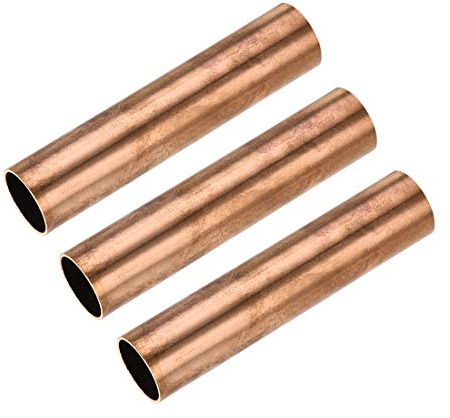 Sourcing Map Kupfer-Rundrohr 100 mm/200 mm/300 mm Länge, hohles, gerades Rohr, 3 Stück