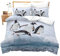 Loussiesd Pinguin Muster 2 Teilig 155x220 cm Bettwäsche Set Schnee Antarktis Microfaser Bettbezug Set für Jungen Mädchen Süß Warm Betten Set mit Reißverschluss und 1 Kissenbezug 80x80 cm