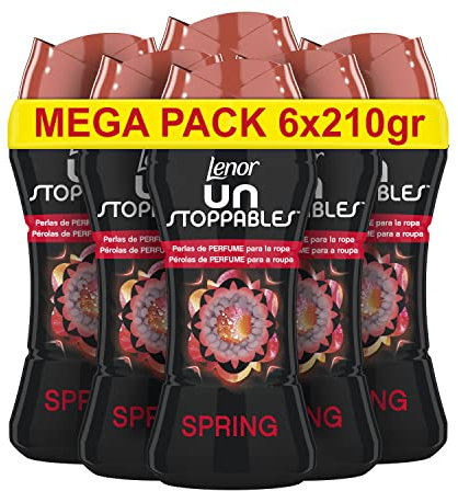 LENOR, Unstoppable - Perle di profumo per abbigliamento, 90 lavaggi, fragranza primaverile, 1 pezzo (confezione da 6)