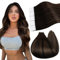 Ugeat Invisible Tape Extensions Echthaar 50 cm Balayage Braun Natürlich Haarverlängerung Echthaar Tape in Extensions Dunkelbraun für Mädchen 50G 20 Stück #2/6/2