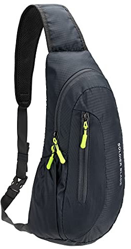 Gisdanchz Sling Bag Herren, Brusttasche Damen Herren Klein Schultertasche Umhängetasche Sporttasche Crossbodoy Slingbag Crossbag Mini Backpack Chest Bag Rucksack Wasserdicht Sport, Grau
