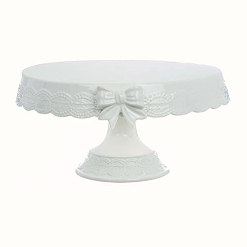 BLANC MARICLO' Alzatina tonda fiocco in rilievo porcellana bianca 33x31.5xh15 cm