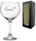 Personalised Engraved Gin Balloon Cocktail Glass with Name and Heart Design, Gift Boxed, Personalise with Any Name