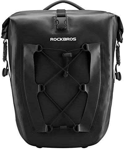 ROCKBROS Bike Pannier Bag 25L-32L 100% Waterproof Rear Rack Bike Bag Bicycle Bag for Rear Carrier Bike Handbag for Cycling Touring Travelling