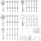 Ouvre Bouteilles Lot de 50, Vintage Porte Clef Decapsuleur avec des Étiquettes Cadeaux, Mariage pour Invite Décoration pour Bar Fête Anniversaire Noël (Argent Antiqu)