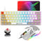 UK Layout 60% Gaming Keyboard and Mouse Set,RGB Backlit Mechanical Keyboard,Lightweight Gaming Mouse,62 Keys USB C Wire Keyboard Mice 12000 DPI for Windows & Mac PC Gamers - Red Switch)