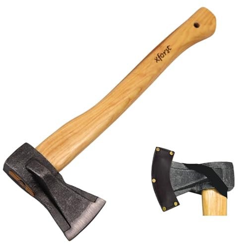 Ascia Xforst X-AG2, accetta in acciaio al carbonio forgiato. Ascia da spacco, ascia forestale con manico in legno di frassino, lunghezza 45 cm, peso 1,3 kg