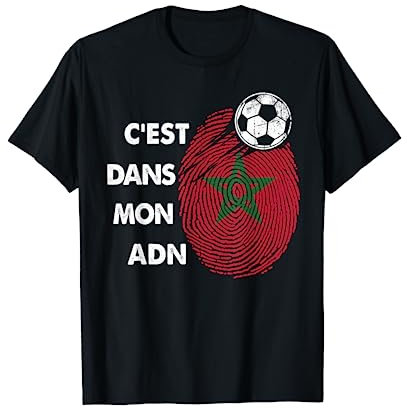 Drapeau Maroc Cadeau Foot Maroc C'est Dans Mon ADN T-Shirt
