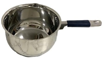 Stainless Steel Milk Pan with 2 Double Pouring Lips Sauce Boil (16 cm Diameter - 1.6 Litre)