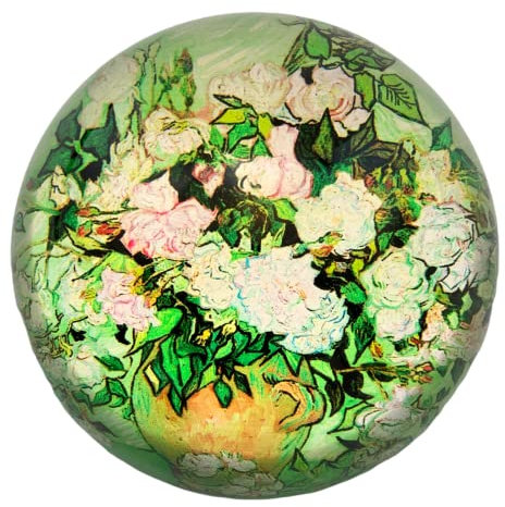 Value Arts Vincent Van Gogh Roses Briefbeschwerer, Glaskuppel, Geschenkbox, 7,6 cm Durchmesser