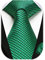 HISDERN Corbata a cuadros para hombre con pañuelo tejido clásico verde oscuro y conjunto de pañuelo de bolsillo para hombre