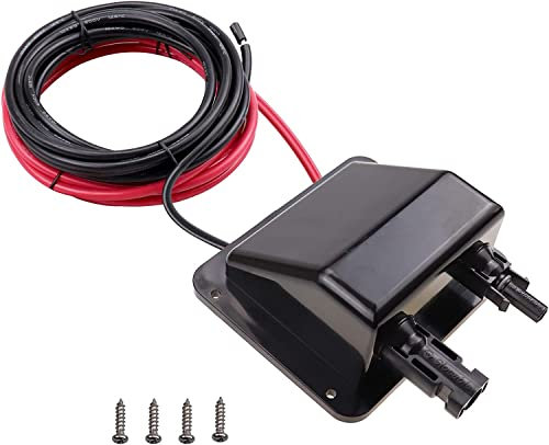 RKURCK 10Ft 10 AWG Cable ABS UV Resistance Dual Cable Entry Housing for Solar Project on Rv, Boat,Camper,Van, Weatherproof black bland